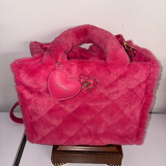 Juicy Couture Handbags - Juicy Couture Vibrant Pink Fuzzy Tote
